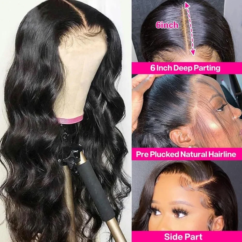 ♥️ BLACK 100% HUMAN HAIR 28” BODY WAVY LACE FRONT WIG *NEW* ♥️